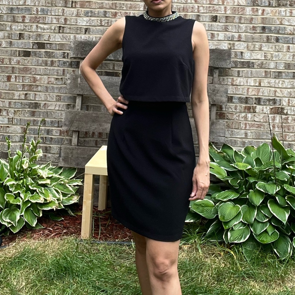 ASOS dress size 8 black jewel collar